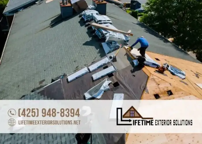 Lifetime Exterior Solutions team is performing their job to replace and do satisfied roof installation services in WA